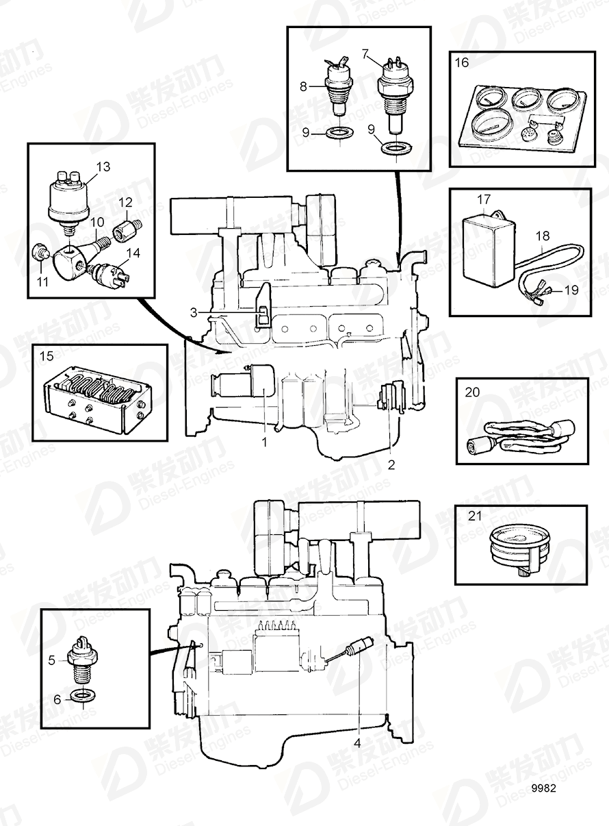 VOLVO Temperature sensor 843325 Drawing VOLVO Temperature sensor 843325 Drawing